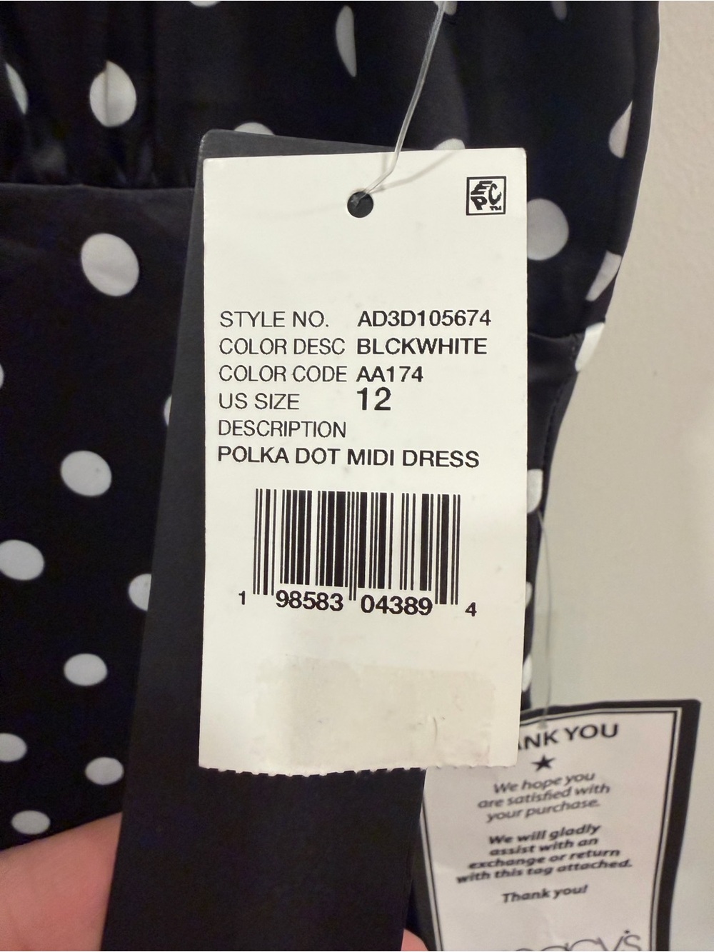 Adrianna Papell Black White Satin Polka Dot Midi Dress size 12 NWT - Picture 5 of 9